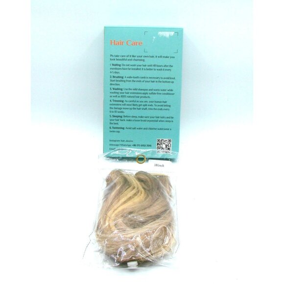 Doores Human Hair Extensions Mixed Set Ponytail Clip Stick Blonde Highlight 18" - Picture 2 of 11